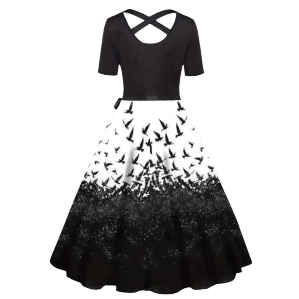 Gothic crow bird a-line dress XL - Picture 1 of 5